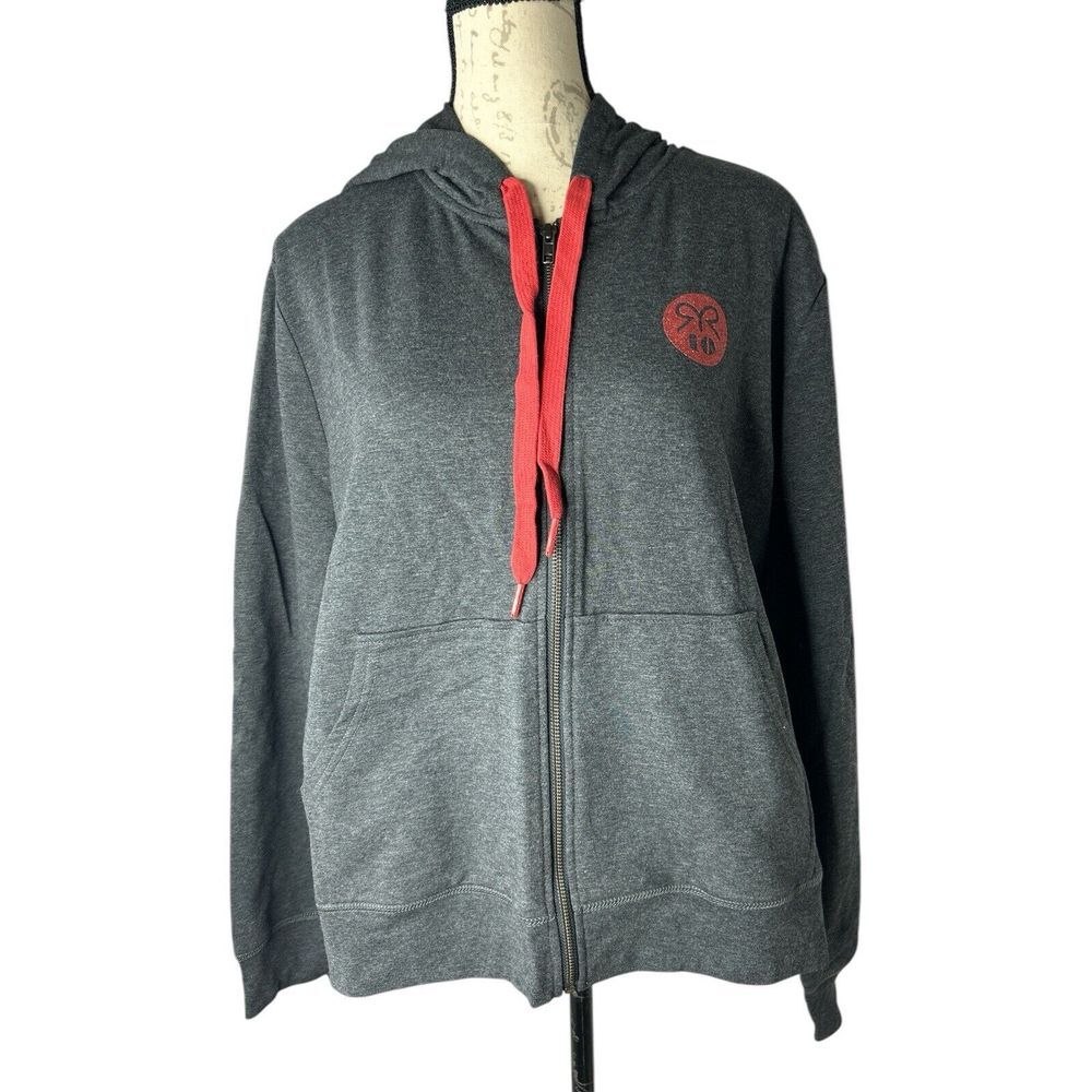 Ruby Ribbon Gray Full Zip Hoodie Size XXL New without tags